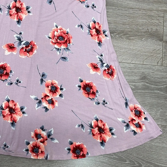 Forever 21+ Lavender Floral Sleeveless Swing Dress 1X - Picture 6 of 13